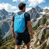 Generic Zaino pieghevole leggero da viaggio per escursioni all'aperto (1 pz), Blu | Zaino leggero e ripiegabile con tasca frontale, tasche laterali in rete per viaggi, escursioni, uso all'aperto