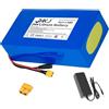 JHKJ Batteria Ricaricabile al Litio da 24 V con Rivestimento in PVC | Batteria al litio portatile da esterno 24V (10Ah/13Ah/15Ah/20Ah) - Batteria integrata per motori di scooter
