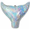 PETSOLA Borsa a Forma di Coda di Sirena Pratico, Argento, Argento Effetto Squame Iridescenti