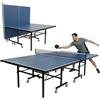 OneTeam Tavolo da ping pong pieghevole per interni, tavolo da ping pong mobile con rete, superficie di gioco in MDF da 18 mm, colore blu, dimensioni torneo 274 x 152 cm, per allenamento a casa e