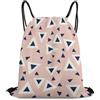 Morbuy Geometria Astratta Sacca Sportiva Zaino a Sacco (Rosa) | Stampa Zaino Traspirante con Coulisse Sportivo Leggero Traspirante per Palestra, Scuola, Viaggi, Uomo Donna Unisex