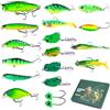 Generico `Esche Artificiali Set di Minnow Crankbait e Attrezzatura da Pesca con | Kit Esche per la Pesca alla Spigola per Fiume, Stagno, Lago, Bacino, Torrente, , Surfcasting, Molo, Ac