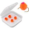 Generic Accessori per ami da pesca | Esca da pesca a mosca, 5 uova a forma di ciuffo rosso corallo misura 13,3 x 6,5 mm con custodia compatta per gestione