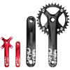 LongTing Manovella for Bicicletta Foro Quadrato Pignone104BCD 170mm Rotondo | Guarnitura MTB a corona stretta con corona singola 32/34/36/38/40/42/44T
