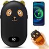 HIULLEN Scaldamani Ricaricabile, Scaldamani Elettrico Portatile 5200 mAh con 2 Modalità di Riscaldamento, Scaldamani Riutilizzabile USB Power Bank Regalo per Donne Uomini Sport Invernali（Nero）