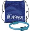 Relaxdays Bluefinity Anello da Pilates, Doppia Impugnatura, D 39 cm, Vetroresina, Gommapiuma, Yoga, Cerchio a Resistenza, Turchese