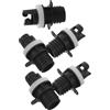 HOMOCONO 5 Pezzi Adattatore Pompa Valvola, Connettore Aria PVC Nero | Leggero e Resistente All'usura, Sopporta Alta Pressione, per Attività Acquatiche e Pesca All'aperto