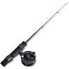 Kivivaka Ultralight Ice Fishing Rod 51cm con Mulinello, Portatile Telescopico Casting Pole, Smooth 1+1 Cuscinetto Gear Pesca Invernale, Nero A-Fishing Canne 51cm