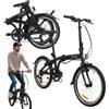 ATTABO Breve 2.0 - Bicicletta pieghevole da 20 pollici, per città e | Bicicletta pieghevole nera con cambio a 7 marce, parafanghi, portapacchi, cavalletto e pedali pieghevoli