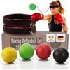 Active Peak Premium Boxing - Set di 4 palline e 2 fasce per capelli, sfera riflettente per boxe e kickboxing, palla da boxe sulla testa per reazione e allenamento, attrezzatura da box di alta qualità per ogni