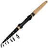 Kivivaka Canna da pesca telescopica corta, in carbonio, 1,8 m/2,1 m/2,1 m, per 4 m, portatile, pieghevole, per acqua dolce e salata, 2,4 m