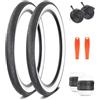 ZUKKA Set di 2 camere d'aria pieghevoli da 26 x 2,125 pollici (57-559) con 2 camere d'aria da 26 pollici Schrader da 35 mm, per mountain bike, bici da città, colore nero