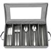 Generico Portaposate con Coperchio Contenitore Posate Regolabile con 5 Scomparti | Porta Stoviglie da Cucina Posate, Stoviglie, Cucina, Piano di Lavoro, Cassetto, Cottura, Viaggio, Campeggio e Picnic