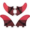 UP SURF UPSURF - Pinne per tavola da surf (4 pinne), K2.1, con doppia linguetta, base a nido d'ape, in fibra di vetro, con 1 chiave e 8 viti