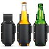 ASXIBEU 3 cinture porta birra, portabottiglie per feste | 21 x 9 x 6,5 cm, cintura porta bevande nera in ecopelle con tasca laterale aperta