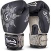 8 WEAPONS Yant - Guantoni da boxe 8 Ways, sabbia nera, per allenamento, sparring e competizione, in pelle, ammortizzazione perfetta e cuciture stabili, per Muay Thai, K1, boxe, MMA e kickboxing