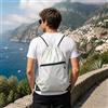Generic Zaino con coulisse con cerniera tasca frontale per sport e viaggi (1 pz | Borsa con coulisse con scomparto frontale con cerniera, foro per auricolari e base rinforzata per uso sportivo
