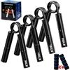 Alyoen Set di 4 impugnature trainer (50/100/150/200 lbs), in metallo, antiscivolo, con 8 impugnature in schiuma, per esercizi di riabilitazione delle mani