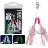 VlHpnpe 2 ami da pesca doppi per esche luminose | Acqua salata fresca, ami da pesca, maschere a caduta lenta rapidamente, esche verticali Jigging, doppi ami di assistenza per