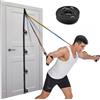 Syncharm Cinghia Ancoraggio Porta per Fasce Elastiche - 5,1 m Nylon Multi-Punto con 5 Anelli a D, fino a 100 kg, Accessorio Fitness Casa senza installazione, Allenamento Schiena, Gambe e Corpo Intero