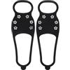 Vaguelly Ramponcini da Ghiaccio in Silicone 6 Denti, per Scarpe da Trekking | Antiscivolo, Leggeri e Portatili, Struttura Pieghevole, per Escursioni in Montagna, Colore Nero