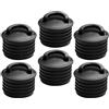 HOMOCONO 6 Pezzi Tappi di Scarico Kayak in Gomma Nera, e Leggeri | Ricambio per Kayak, Installazione Facile e Portatile, Accessorio per Barca, Set Compatto Nero