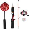 Tbest Canna da Pesca Sul Ghiaccio, 56cm Composito in Fibra di Carbonio | Progettato per la pesca sul ghiaccio, materiali leggeri e resistenti, include ganci, comoda scatola di immagazzinaggio