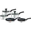 Tefal - Comfort Max, Set di 5 Pezzi (3 Pentolini e 2 Padelle), in Acciaio Inox, Colore Argento
