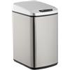 Relaxdays Cestino dei Rifiuti con Sensore, Automatico 12 L, Cesto Rettangolare con Coperchio & Secchio Interno, Argento