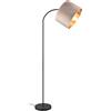Trio Leuchten Trio Lampada da terra Julieta 419090144, metallo nero opaco, paralume velluto beige/color oro, escl. 1x E27
