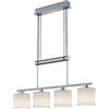 Trio Leuchten Trio Garda Lampada a Sospensione, 4 Diffusori con Bilanciere Regolabile E14, Nichel Opaco, tessuto