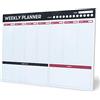 Grupo Erik Planner Settimanale da Tavolo A3 | Weekly Planner | 54 Fogli a Strappo, Planning Settimanale Orizzontale, Spazi Giornalieri e Note, To Do List