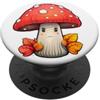 Whimsical Mushroom with Red Cap Fungo stravagante con cappuccio rosso PopSockets PopGrip Adesivo