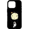 Universe star planets solar Sun ufo moon Custodia per iPhone 16 Pro Astronauta con luna paracadute