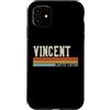Retro Vintage Personalized Family Names Custodia per iPhone 11 VINCENT Retro Vintage Uomini Bambini Ragazzi Nome