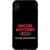 Introvertierten Humor Sozialer Akku Leer Custodia per iPhone XS Max Social Battery 1% Introverso Umorismo Social Battery Vuota