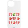 Funny Apple Gifts Apple Fruit Lovers Custodia per iPhone 15 Plus Divertente Coquette Apple Picking Crew Stagione con archi rossi