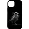 Minimal Abstract Drawing Scribble Line A Custodia per iPhone 15 Plus Disegno astratto Scribble Bird Lover disegnato a mano minimalista Line Art