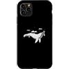 Whale animal ocean large swim sea creatu Custodia per iPhone 11 Pro Max Schema sulla balena con subacqueo