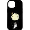 Universe star planets solar Sun ufo moon Custodia per iPhone 15 Astronauta con luna paracadute