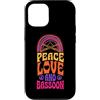 Jazz Band Bassoon Player Merch With Retr Custodia per iPhone 12/12 Pro Peace Love And Fagotto Bohemian Rainbow Hippie
