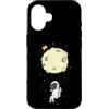 Universe star planets solar Sun ufo moon Custodia per iPhone 16 Astronauta con luna paracadute