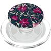 Graziosi disegni floreali Giardino fiorito fucsia scuro PopSockets PopGrip per MagSafe