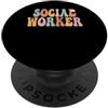 Visit the TeachTrendy Store Assistente sociale Retro Groovy Vintage Felice Primo Giorno Di Scuola PopSockets PopGrip Adesivo
