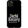 Introvertierten Humor Sozialer Akku Leer Custodia per iPhone 11 Pro Max Social Battery 1% Introverso Umorismo Social Battery Vuota
