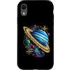 Saturn Ring Planet Celestials Ltd. Custodia per iPhone XR Illustrazione colorata dello spazio del pianeta di Saturno, anelli di Saturno