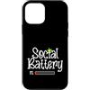Introvertierten Humor Sozialer Akku Leer Custodia per iPhone 12 mini Social Battery 1% Introverso Umorismo Social Battery Vuota