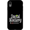 Introvertierten Humor Sozialer Akku Leer Custodia per iPhone XR Social Battery 1% Introverso Umorismo Social Battery Vuota