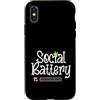Introvertierten Humor Sozialer Akku Leer Custodia per iPhone X/XS Social Battery 1% Introverso Umorismo Social Battery Vuota