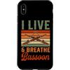 Jazz Band Bassoon Player Merch With Retr Custodia per iPhone XS Max I Live And Breathe Fagotto
